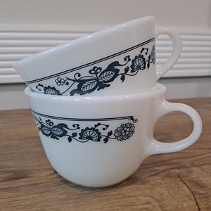 Pyrex "Old Town" Milk Glass Mug, Set of 2